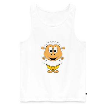 SCHAF - MUSKELN - BODYBUILDING - FITNESS - SPORT - Männer Premium Bio Tank Top - Weiß - Vorne - Michal (187cm)