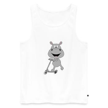 NILPFERD - HIPPO - FLUSSPFERD - ROLLER - TIER - Männer Premium Bio Tank Top - Weiß - Vorne - AI Model Male 178 light (178cm)