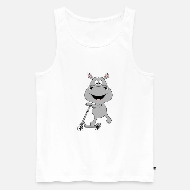 NILPFERD - HIPPO - FLUSSPFERD - ROLLER - TIER - Männer Premium Bio Tank Top - Weiß