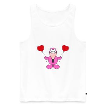 FLAMINGO - LUFTBALLONS - LIEBE - LOVE - TIER - Männer Premium Bio Tank Top - Weiß - Vorne - Michal (187cm)