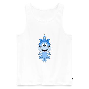 EINHORN - YOGA - PILATES - Männer Premium Bio Tank Top - Weiß - Vorne - Michal (187cm)