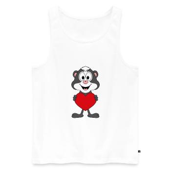 STINKTIER - LIEBE - LOVE - HERZ - TIER - Männer Premium Bio Tank Top - Weiß - Vorne - Michal (187cm)