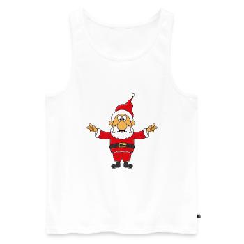 WEIHNACHTSMANN - WEIHNACHTEN - KIND - BABY - Männer Premium Bio Tank Top - Weiß - Vorne - Michal (187cm)