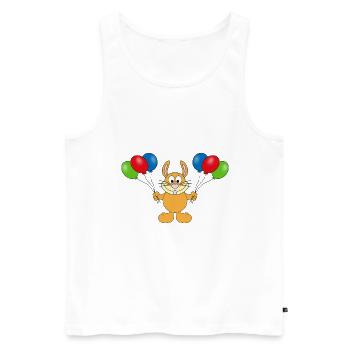 HASE - OSTERHASE - LUFTBALLONS - TIER - TIERISCH - Männer Premium Bio Tank Top - Weiß - Vorne - Michal (187cm)