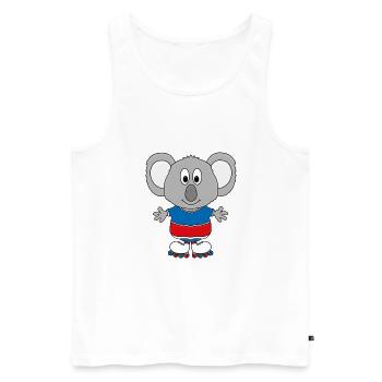 KOALA - INLINER - SPORT - FITNESS - TIER - Männer Premium Bio Tank Top - Weiß - Vorne - Michal (187cm)