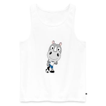 FUßBALL - SPORT - NASHORN - TIER - KIND - BABY - Männer Premium Bio Tank Top - Weiß - Vorne - Michal (187cm)