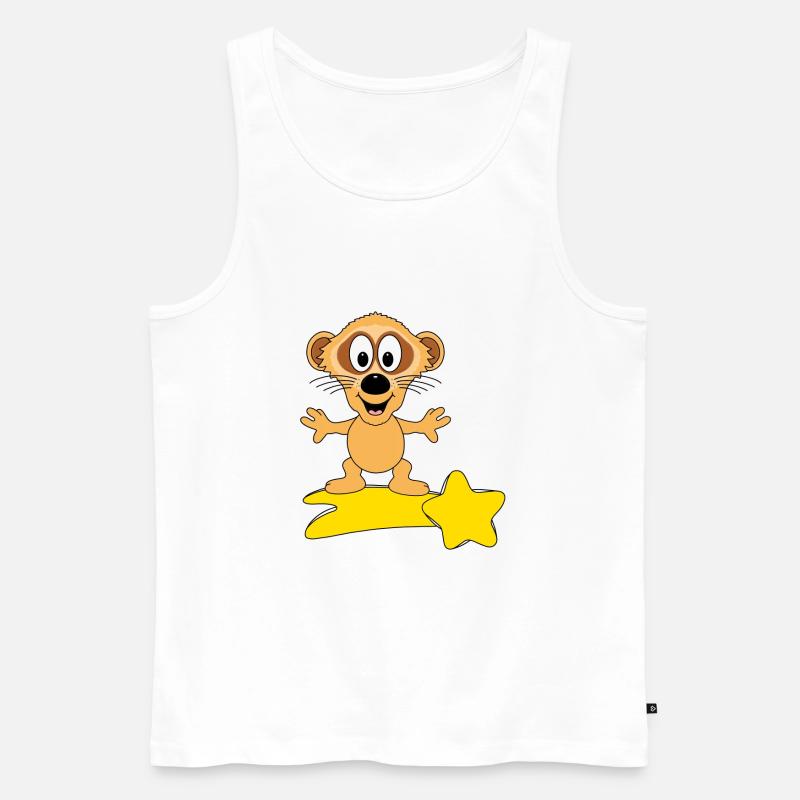 ERDMÄNNCHEN - STERNSCHNUPPE - SURFER - TIER - Männer Premium Bio Tank Top - Weiß
