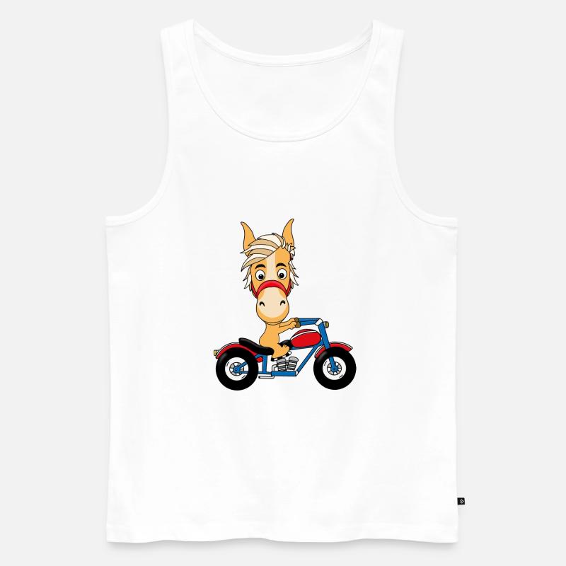 MOTORRAD - PFERD - Männer Premium Bio Tank Top - Weiß