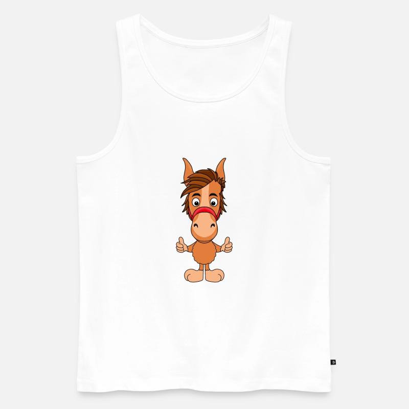 PFERD - PONY - Männer Premium Bio Tank Top - Weiß