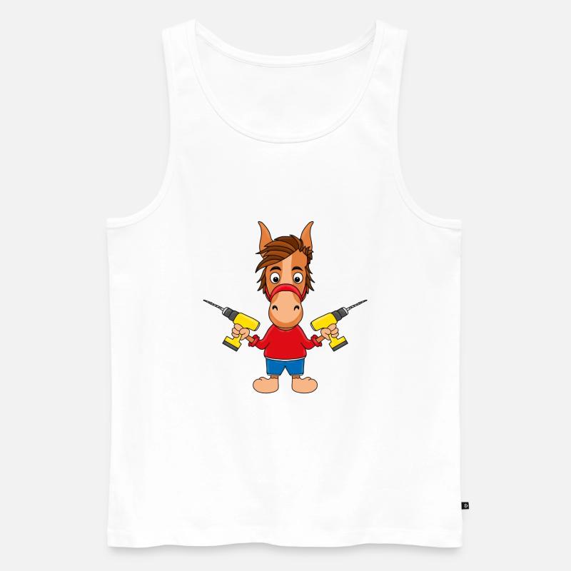 PFERD - HANDWERKER - Männer Premium Bio Tank Top - Weiß