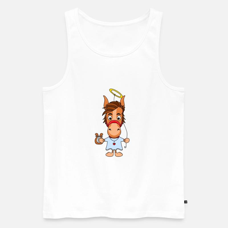 PFERD - PONY - ENGEL - Männer Premium Bio Tank Top - Weiß