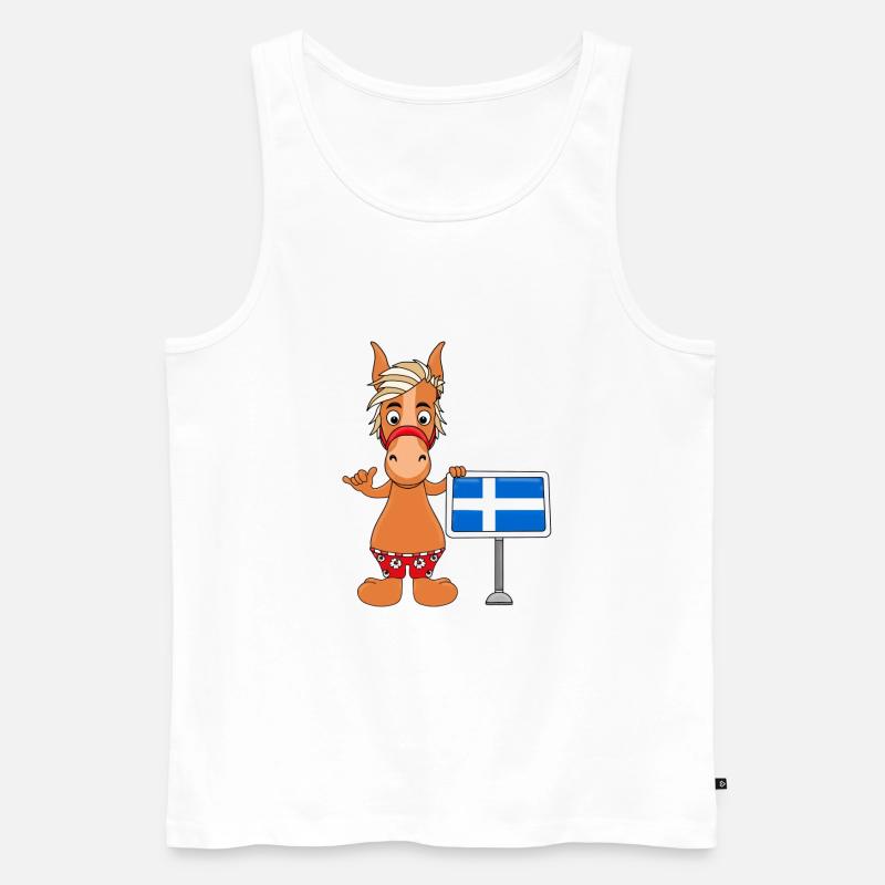 PFERD - PONY - SHETLANDINSELN - SHETLAND - SHETTY - Männer Premium Bio Tank Top - Weiß