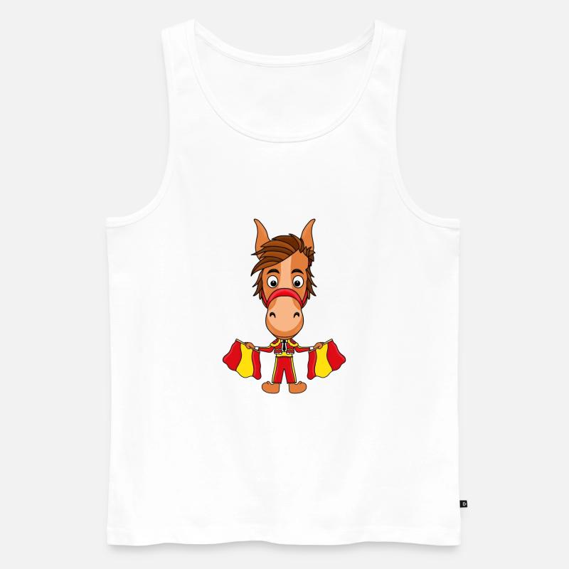 PFERD - PFERDE - PONY - PONYS - Männer Premium Bio Tank Top - Weiß