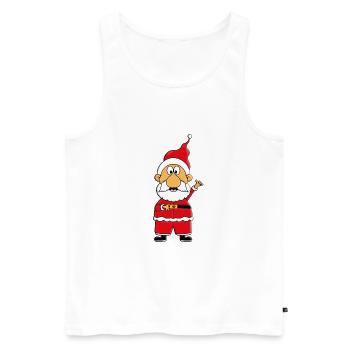 WEIHNACHTSMANN - WEIHNACHTEN - Männer Premium Bio Tank Top - Weiß - Vorne - Michal (187cm)
