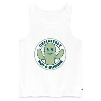 Definitiv kein Umarmer - Männer Premium Bio Tank Top - Weiß - Vorne - Michal (187cm)