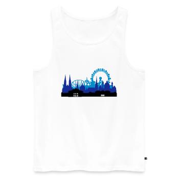 Wien Skyline - Männer Premium Bio Tank Top - Weiß - Vorne - AI Model Male 178 light (178cm)
