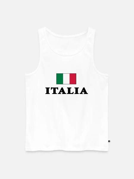 Italy flag with Italia lettering - Men's Premium Organic Tank Top - white