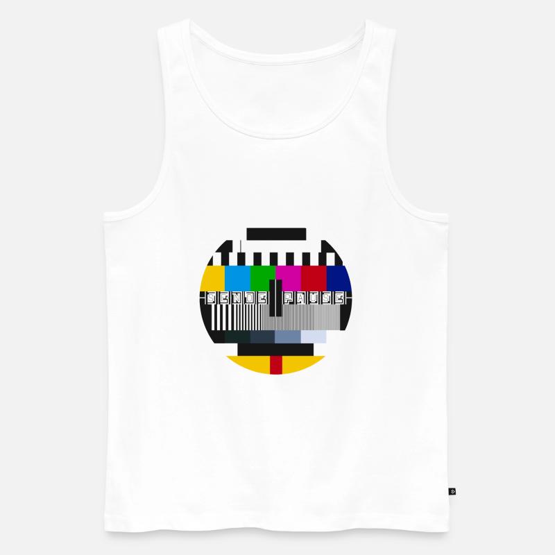 Sendepause - Testbild - Philips PM5544 - Oldschool - Männer Premium Bio Tank Top - Weiß