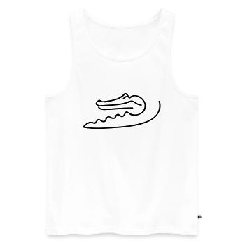 Alligator Line Art - Minimalistisch - Männer Premium Bio Tank Top - Weiß - Vorne - AI Model Male 178 light (178cm)