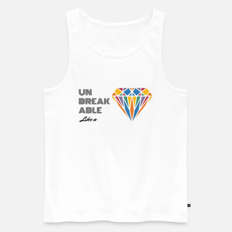 UNBREAKABLE DIAMOND - Männer Premium Bio Tank Top - Weiß