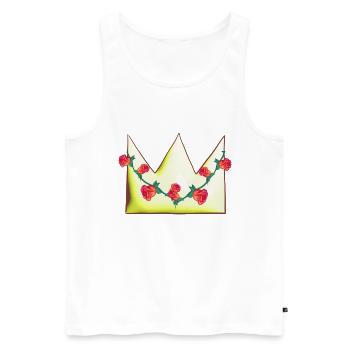 Golden Crown Roses Flowers Symbol Shape - Men's Premium Organic Tank Top - white - Front - Michal (187cm)