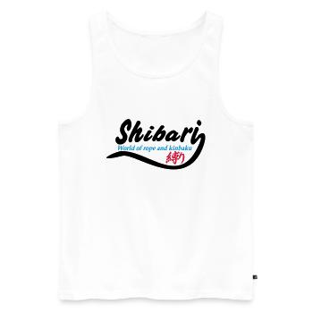 Shibari World 1 3-farbig - Männer Premium Bio Tank Top - Weiß - Vorne - AI Model Male 178 light (178cm)