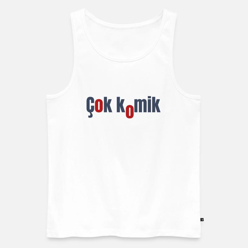 cok komik grey red - Männer Premium Bio Tank Top - Weiß