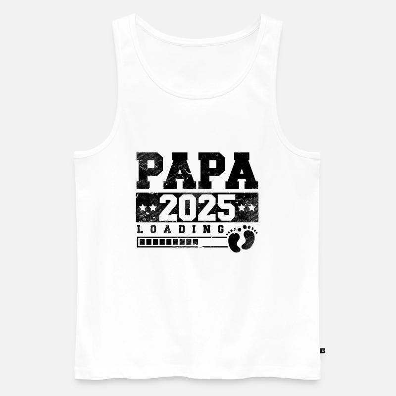 Papa 2025 loading - Männer Premium Bio Tank Top - Weiß