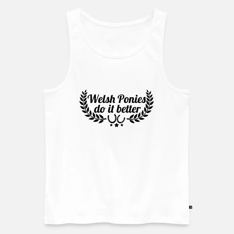 Welsh Ponies - Männer Premium Bio Tank Top - Weiß