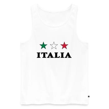 Italia - Italien mit 3 Sternen Gruen Weiss Rot - Männer Premium Bio Tank Top - Weiß - Vorne - AI Model Male 178 light (178cm)