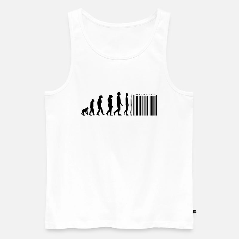 Evolution barcode - Men's Premium Organic Tank Top - white