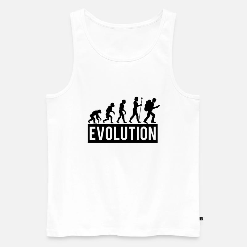 Geocacher Evolution GPS Geocaching Geschenk - Männer Premium Bio Tank Top - Weiß