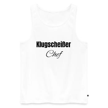 Klugscheißer Chef - Männer Premium Bio Tank Top - Weiß - Vorne - Michal (187cm)