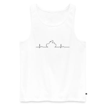 Motorrad Herzschlag, Liebe, Chopper - Männer Premium Bio Tank Top - Weiß - Vorne - Michal (187cm)