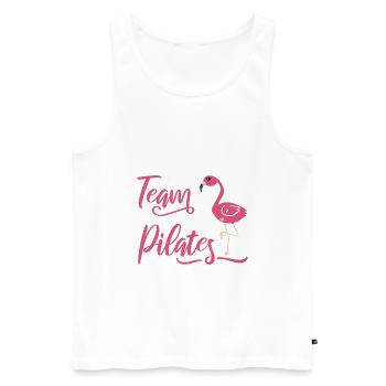 Team Pilates Shirt Flamingo Gift Yoga Sport - Men's Premium Organic Tank Top - white - Front - AI Model Male 178 light (178cm)