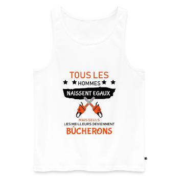 Bucheron Shirt • les meilleurs • Veste Bucheron - Débardeur bio Premium Homme - blanc - Devant - Michal (187cm)