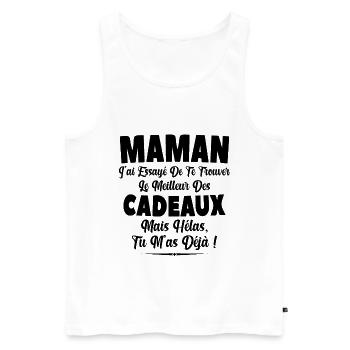 Maman J'ai Essayé De Trouver Le Meilleur Cadeau - Débardeur bio Premium Homme - blanc - Devant - Michal (187cm)
