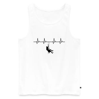 Klettern Berg Alpen Outdoor Herzschlag - Männer Premium Bio Tank Top - Weiß - Vorne - Michal (187cm)