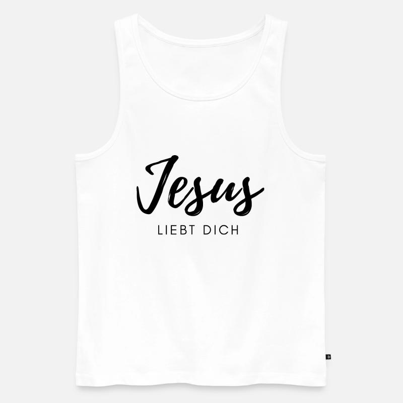 Jesus liebt dich - Männer Premium Bio Tank Top - Weiß