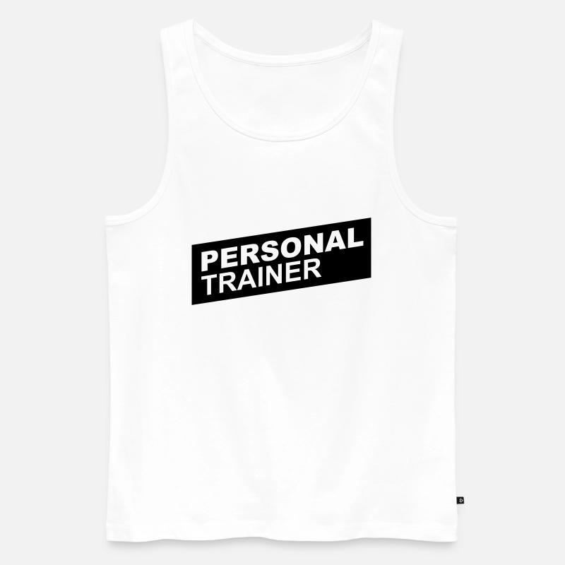 personal trainer black up - Männer Premium Bio Tank Top - Weiß