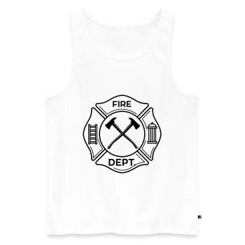 Feuerwehr Station Fire Department Zentrale - Männer Premium Bio Tank Top - Weiß - Vorne - AI Model Male 178 light (178cm)
