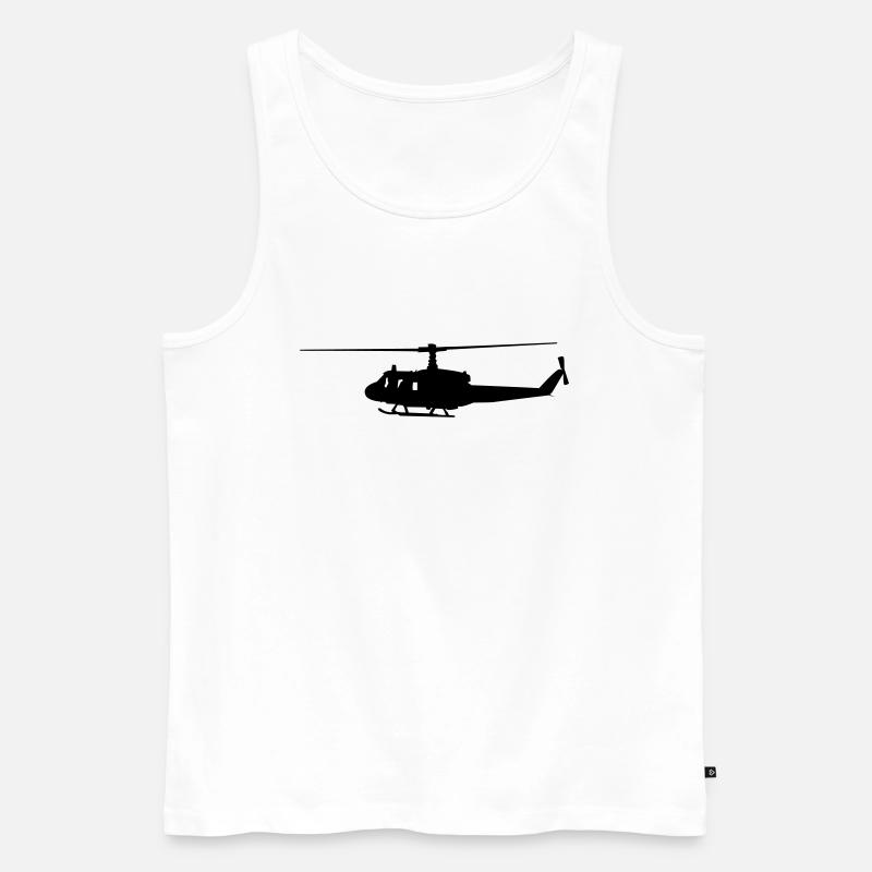 Hubschrauber - Männer Premium Bio Tank Top - Weiß