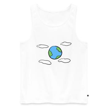 Earth Sky Clouds Symbol - Men's Premium Organic Tank Top - white - Front - Michal (187cm)