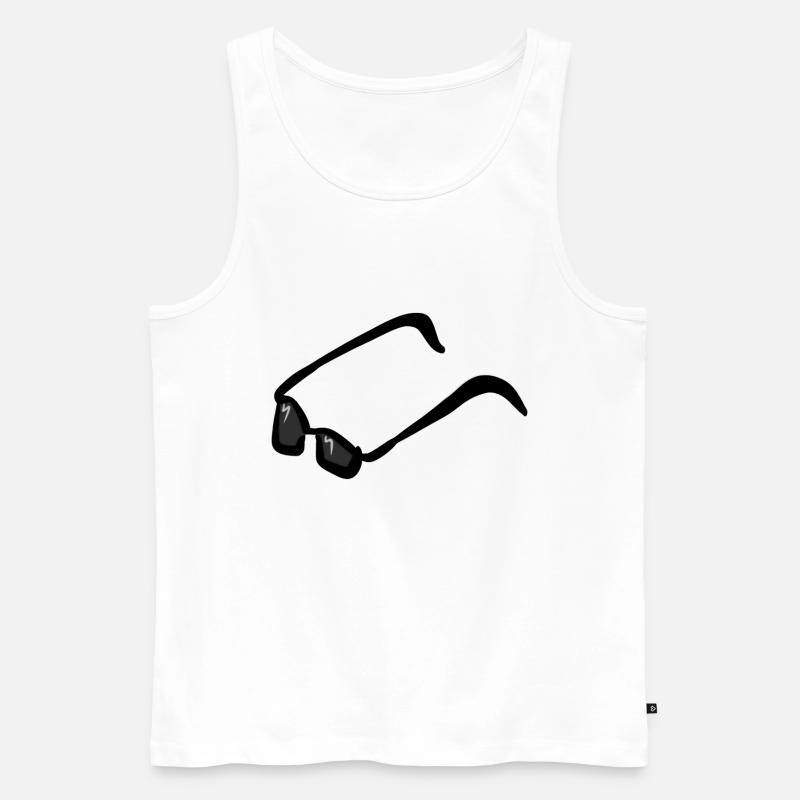 sonnenbrille brille nerd - Männer Premium Bio Tank Top - Weiß