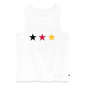 Allemagne trois étoiles dans Noir Rouge Or - Débardeur bio Premium Homme - blanc - Devant - Michal (187cm)