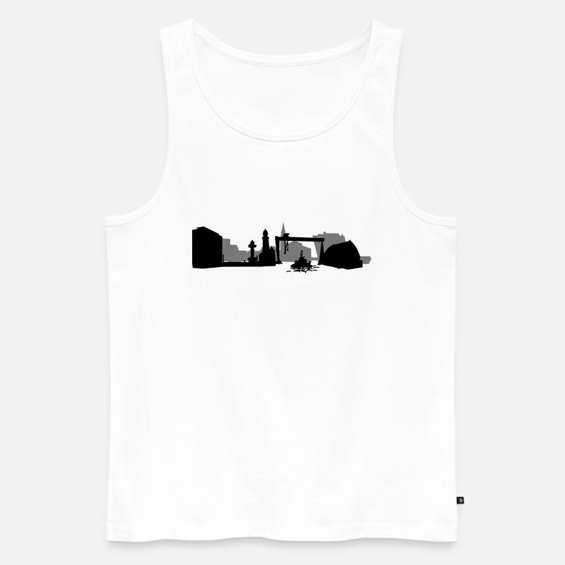 Kiel Skyline - Männer Premium Bio Tank Top - Weiß