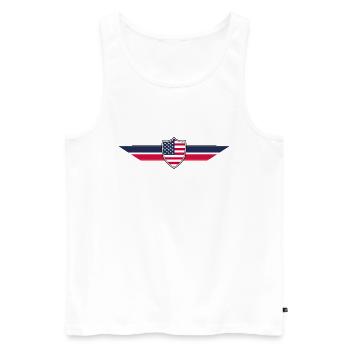 USA Fan World Cup - Men's Premium Organic Tank Top - white - Front - AI Model Male 178 light (178cm)