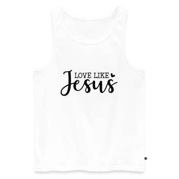 Aimer comme Jésus - Débardeur bio Premium Homme - blanc - Devant - Michal (187cm)