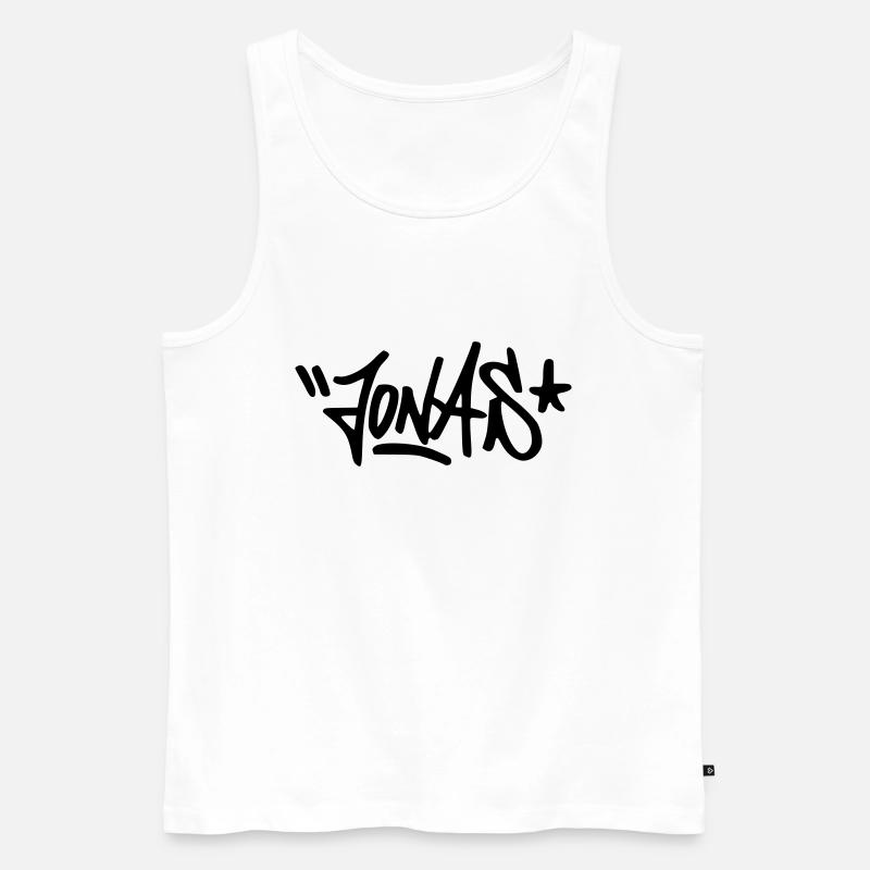 Graffiti Jonas - Männer Premium Bio Tank Top - Weiß