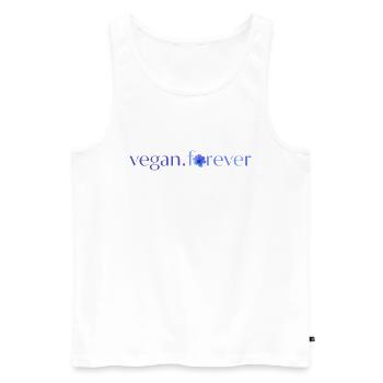Vegane ewige blaue Blume - Männer Premium Bio Tank Top - Weiß - Vorne - Michal (187cm)